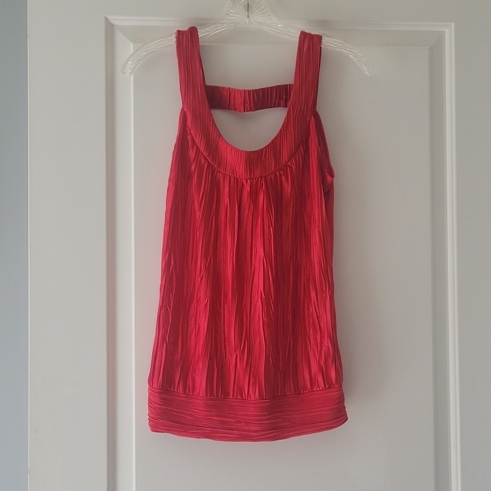 Y2K Silky Red Tank Blouse Small